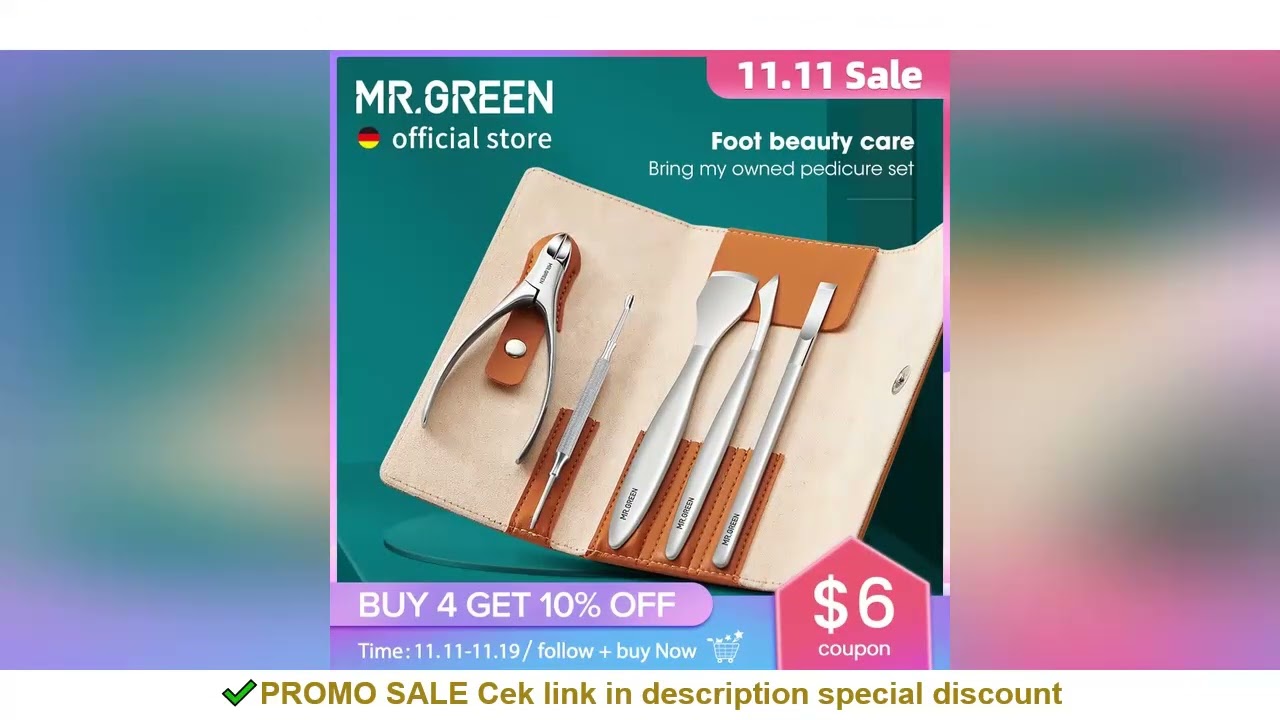 MR.GREEN Pedicure Knife Set Professional Ingrown Toenail Foot Care Tools Stainless Steel Nail Nipper