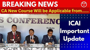 BREAKING NEWS🔥 - CA New Course will be applicable from.... 😰🥶 | ICAI Important Update | Ashish Kalra