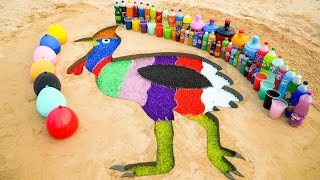 How to make Rainbow Cassowary Bird with Orbeez, Coca Cola, Fanta vs Mentos & Popular Sodas