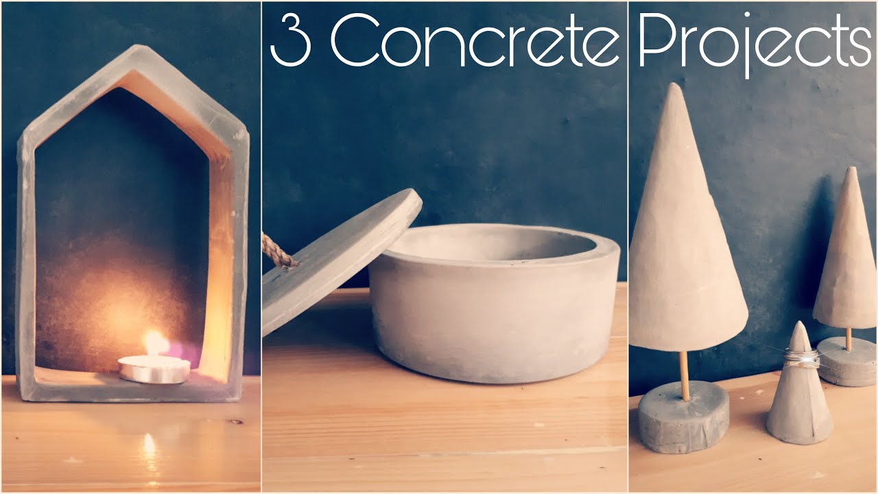 3 Concrete Projects to try at home | Pinterest Inspired - DIY - YouTube