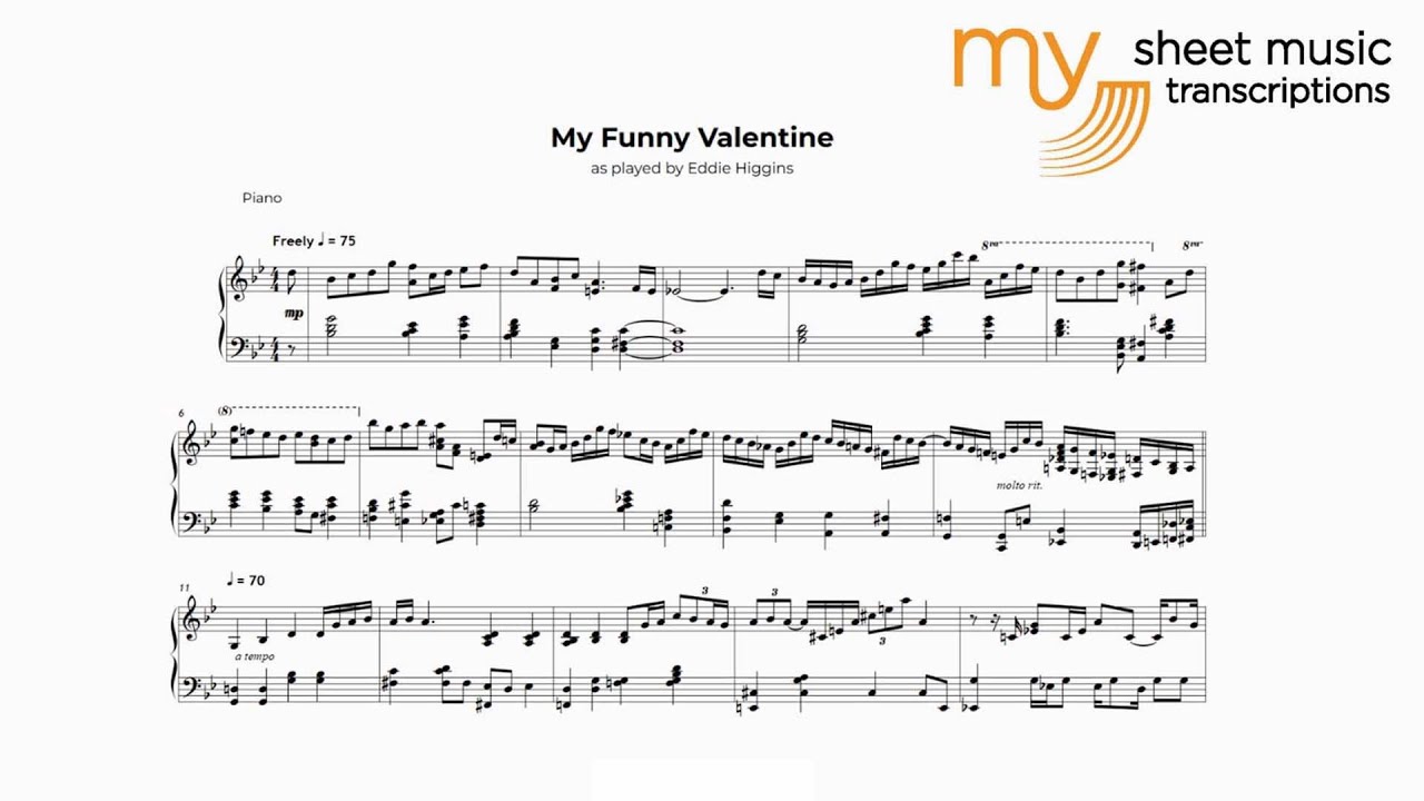 Eddie Higgins plays My Funny Valentine (Jazz Transcription) - YouTube