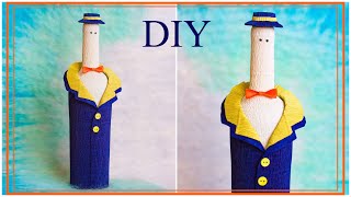 Gift of decorated wine |Оригинальный подарок для мужчины | Джентльмен, жених из бутылки Gift of decorated wine |Оригинальный подарок для мужчины | Джентльмен, жених из бутылки