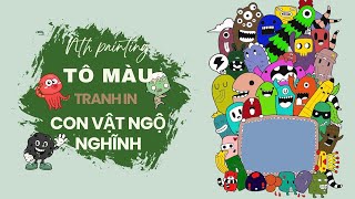 Tô Màu Tranh In Khổ A4 || painting with me/tô màu những con vật dễ thương || Tô Màu Relax