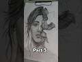 Part 3 Half Girl Half Flower🌸Realistic Sketch #drawing #sketch #tutorial #shorts #viral