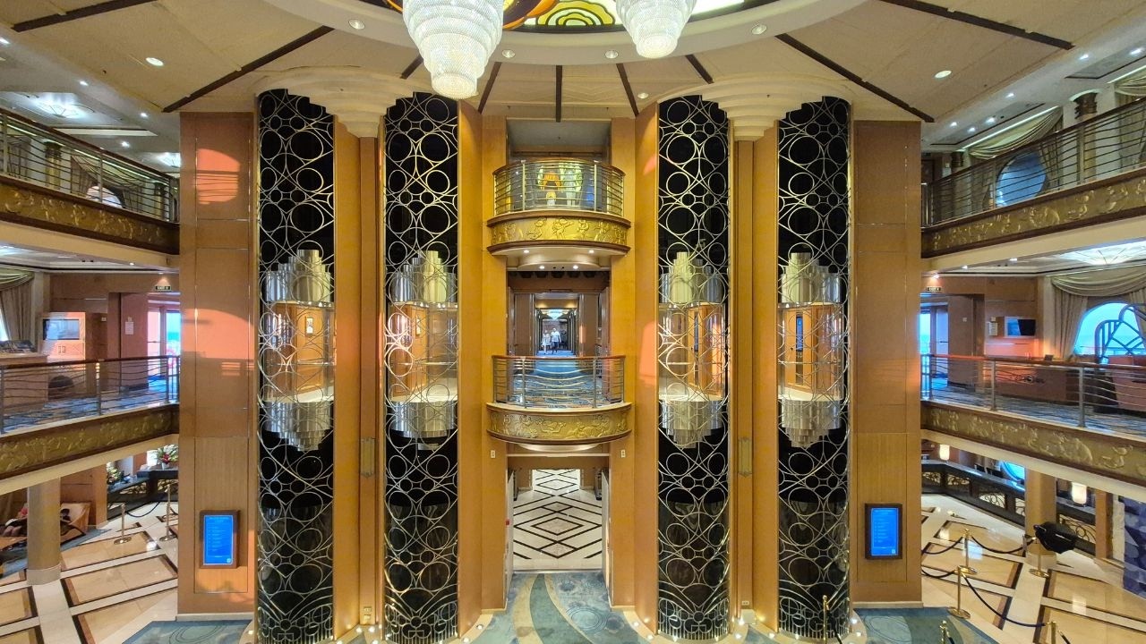 Beautiful KONE Midship Traction Elevators on the Disney Magic