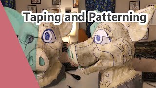 How to Tape and Pattern a Fursuit Head (Fursuit Timelapse)