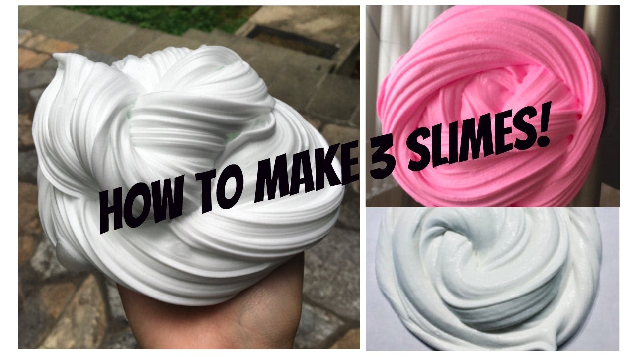 How to Make 3 Different Slimes! Bubbly Slime, Fluffy Slime 
