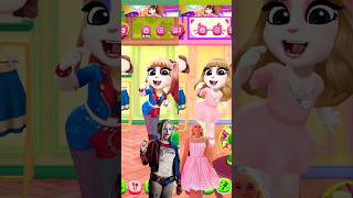 Harley Quinn VS Barbie makeover by My Talking Angela #mytalkingangela2 #harleyquinn #barbie #shorts