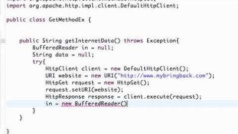 Android Application Development   148   Executing HttpGet on a Http Client