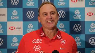 "It's going to be a tough one" - Swans coach Longmire on round 10 against Carlton.