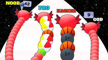 Snake Ball Run 3d - Satisfying Tiktok Mobile Games 2024 (NOOB to PRO to HACKER)