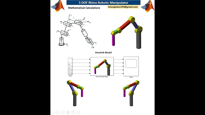 5 DOF Robotic Manipulator Simulation in MATLAB | Rhino Robot with Simulink & Simscape Multibody