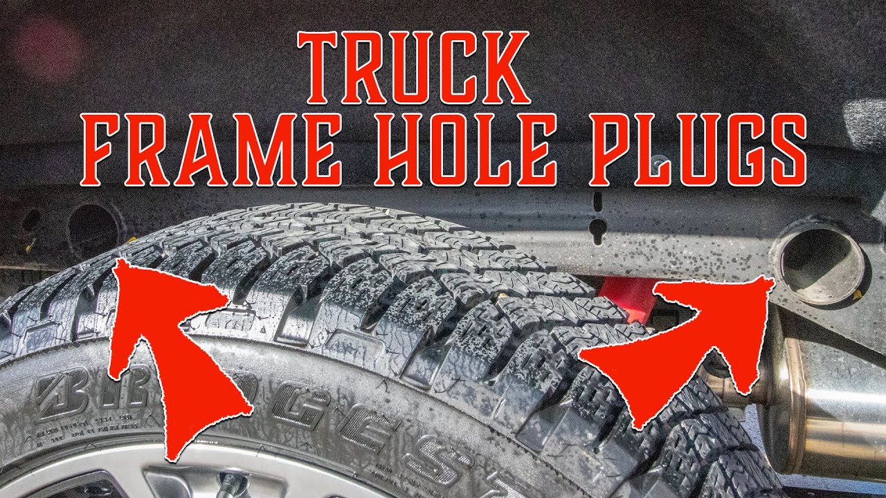 Chevy Silverado frame flush drain holes and vent plug installation diagram