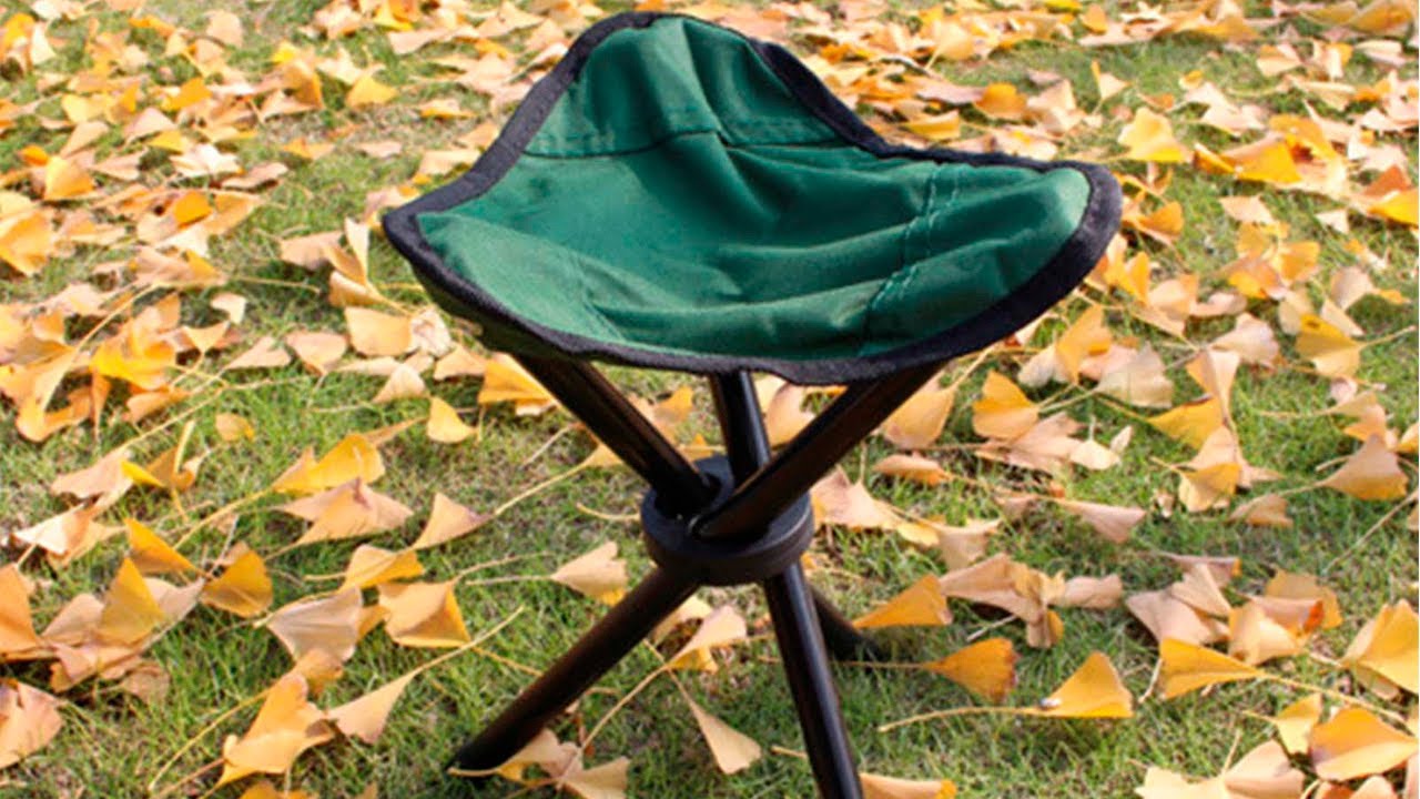 Camping Footstool 3 Legged Tripod Folding Portable Chair For Travel