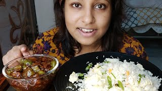 Eating Show - Egg Fried Rice & Chilli Chicken | Food | Poulami Eating Show