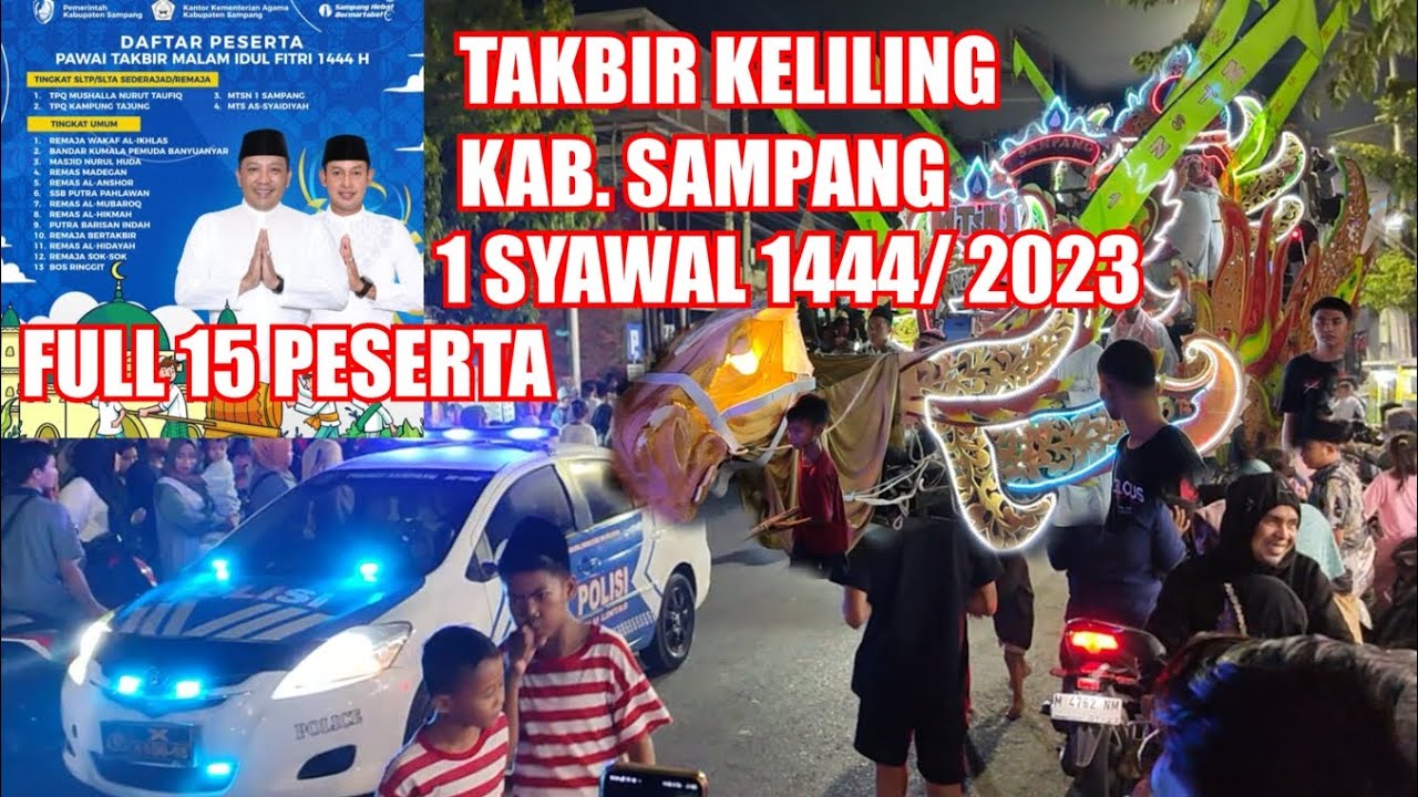 Full 15 Peserta Takbir Keliling Kab.Sampang 1 Syawal 1444/ 2023