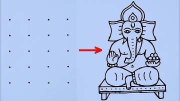 Lord Ganesha drawing easy from 4×5 dots step by step // Easy Lord Ganesha Rangoli