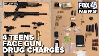 Four teenagers arrested in Southeast Baltimore on handgun, drug charges