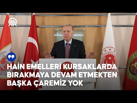 Cumhurbaşkanı Erdoğan: Hain emelleri kursaklarda bırakmaya devam etmekten başka çaremiz yok