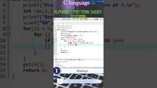 C language Tutorial 16.Printing pattern of alphabet J| how to print pattern in C | use of for loop.