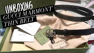 Gucci Marmont Thin Belt Unboxing! Silver Hardware and Plus Size Length