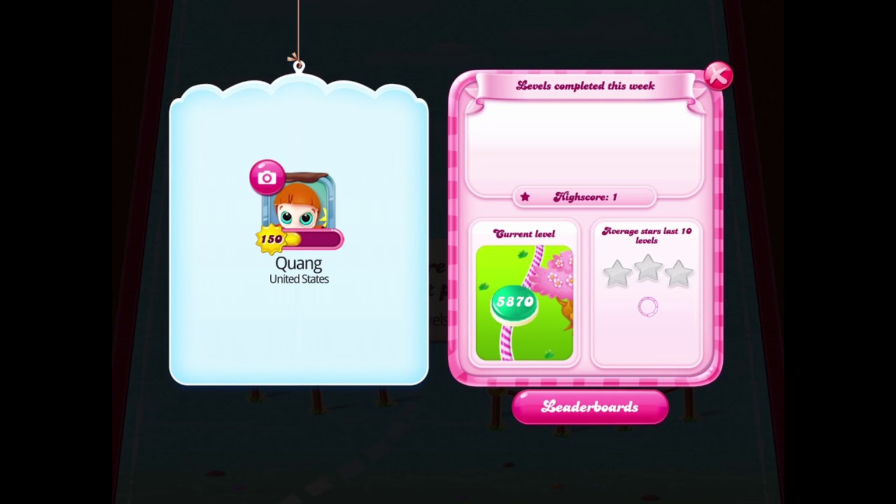Current Candy Crush Saga level 1 on Leaderboard YouTube