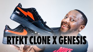 Nike Air Force 1 RTFKT Clone X Genesis Black Red Sneaker Review QuickSchopes 627 Schopes FQ2258 001