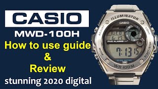 Casio MWD-100H Digital Casual Watch How To Use Guide & Review