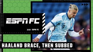 Erling Haaland scores 2 RIDICULOUS GOALS…then gets subbed 💪 | ESPN FC