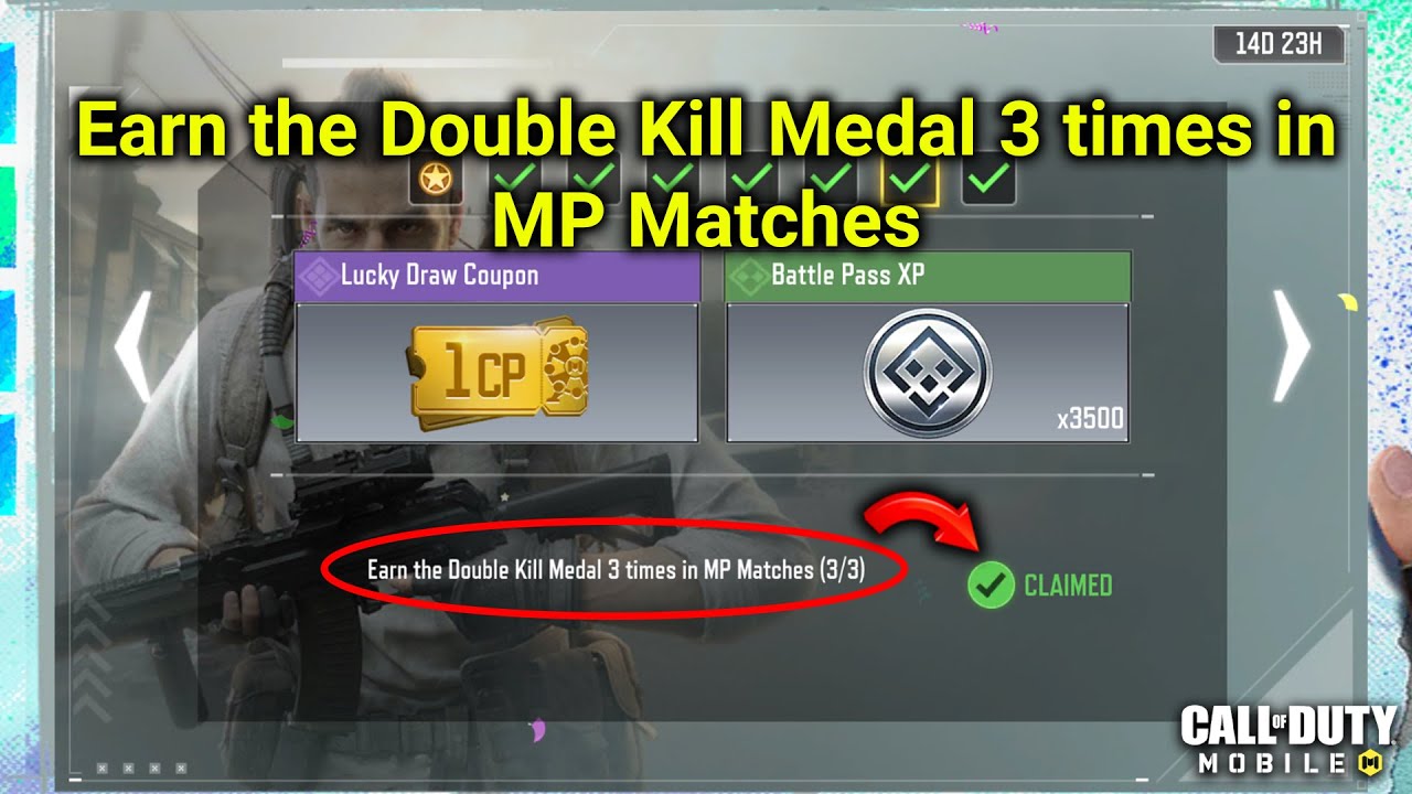 Earn the Double Kill Medal 3 times in MP Matches (0/3) task Complete ...