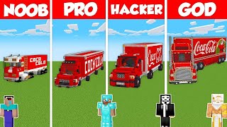 COCA COLA TRUCK HOUSE BUILD CHALLENGE - Minecraft Battle: NOOB vs PRO vs HACKER vs GOD / Animation