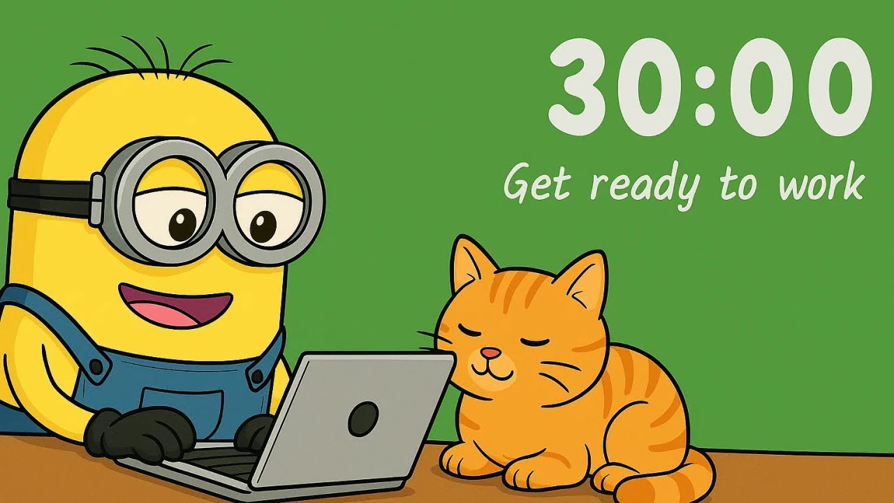 Pomodoro Timer 3x30 (1.5hr) | ADHD |Get focused! | Minion Edition Timer