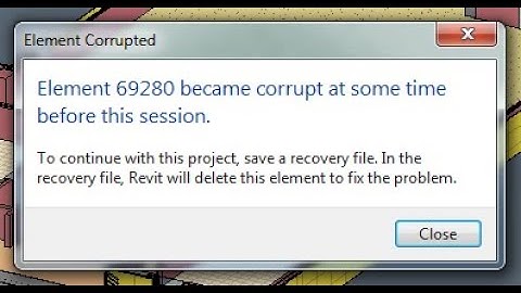 Element became corrupt at some time before this session  Revit