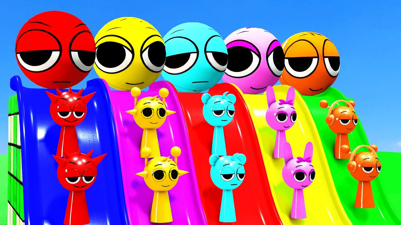Long Slide Game With Sprunki Pinki Simon Sky Oren Raddy Animals ...