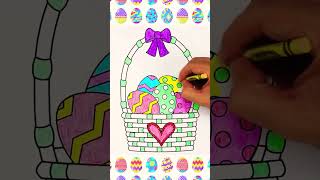 Coloring an Easter Egg Basket #easter #coloring #art #easteregg