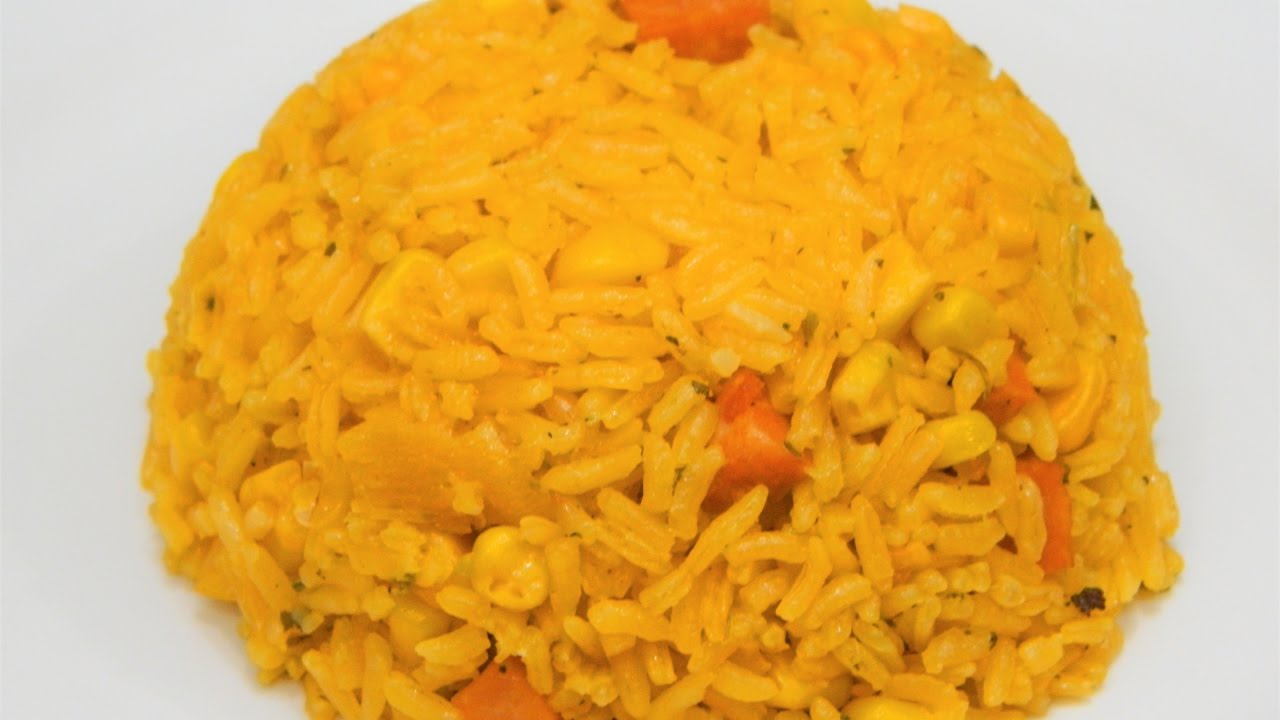 How to make Yellow(Spanish) Rice with Corn! - YouTube