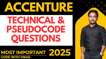 Accenture Technical Section & Pseudocode Questions #accenture