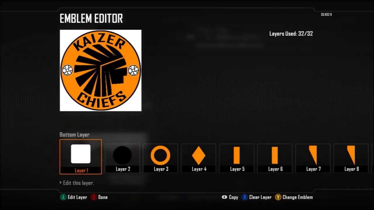 BO2 | Football Club Emblem Tutorial | Kaizer Chiefs Badge Ep.71 - YouTube