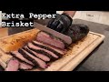 EXTRA PEPPER BRISKET - Old Country BBQ Pits PECOS w/ baffle delete and stack extension 🔥