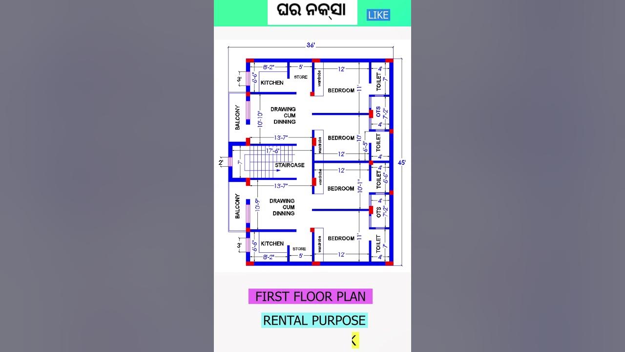 36-45-house-plan-36x45-house-design-south-face-36x45-house-plan-4-bedroom-youtubeshorts-youtube