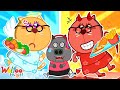 Good Habits and Healthy Food | Angel vs Devil Teacher at School | Kids Songs Compilation by Wolfoo