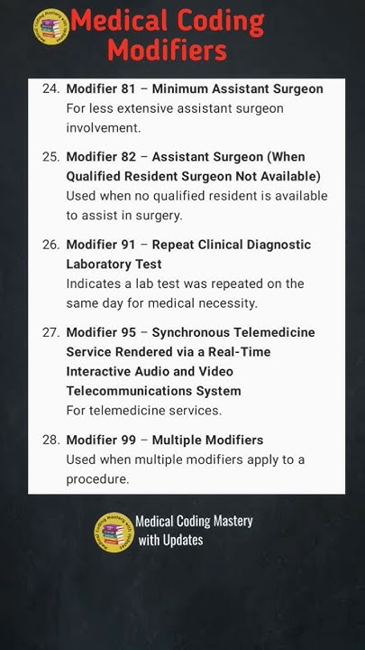 Types of Modifiers in Medical Coding #Medicalcoding #modifiers # ...