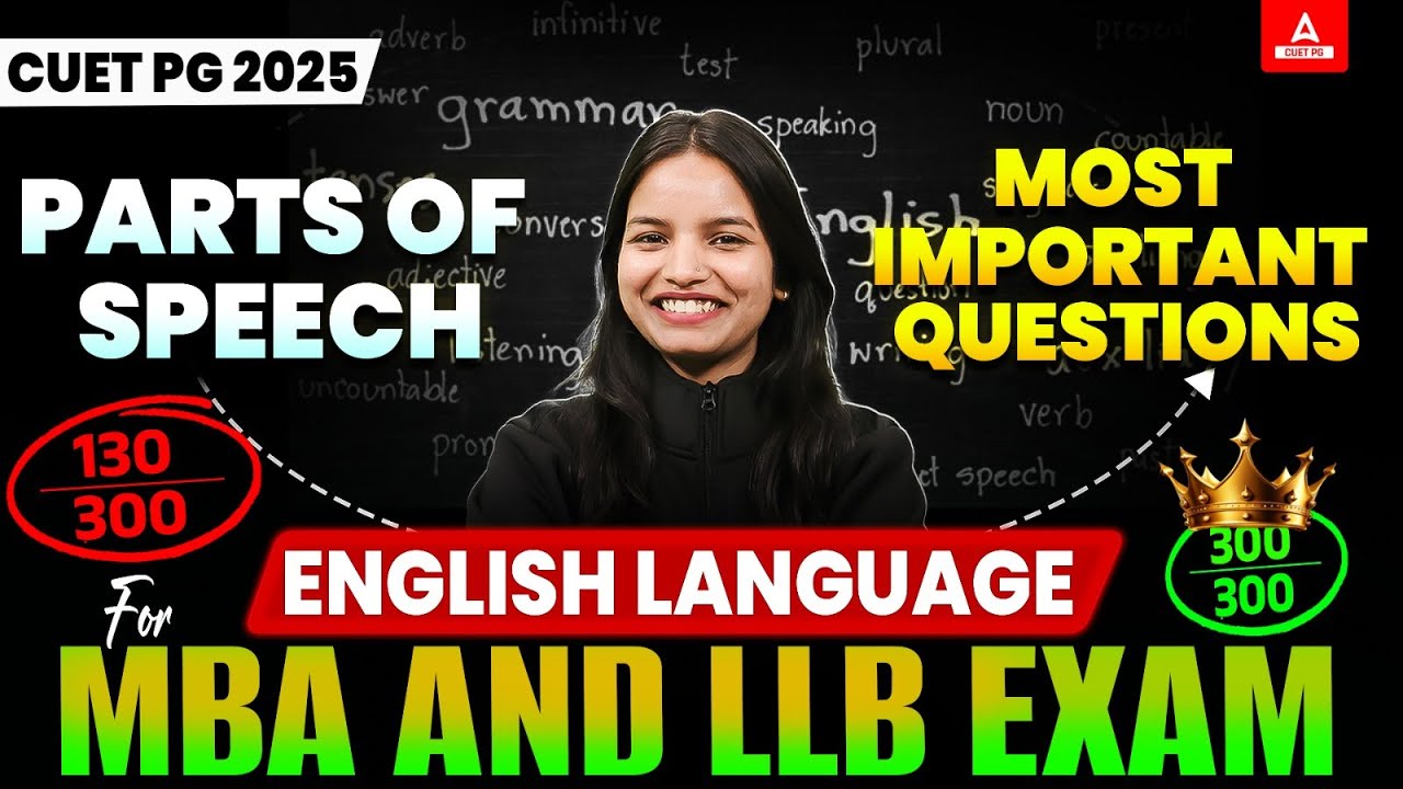 CUET PG 2025 | PARTS OF SPEECH | BASIC TO ADVANCE ENGLISH LANGUAGE FOR ...