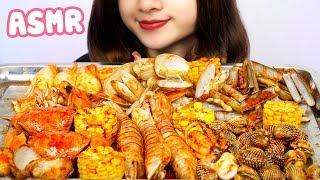 Delicious Seafood Mukbang RAW Crab, Squid, Shrimp, Mussel and Clam Eating Sounds | D-ASMR