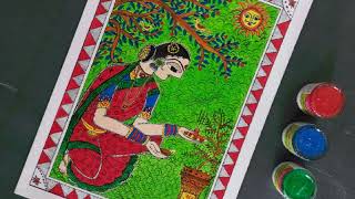 Married Indian Woman| Madhubani Painting| Narrated Drawing & Painting