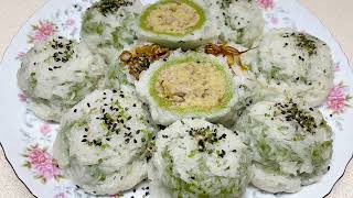 Xôi Cúc, Bánh Khúc Mặn Lá Kỷ Tử, Làm Từ Nếp Ngâm Xay - Savoury  Stuffed  Glutinous Rice Balls