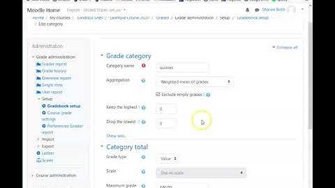 When to use categories in a Moodle gradebook