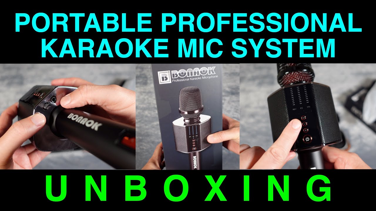 BONAOK Wireless Bluetooth Karaoke Microphone 3in1 Portable