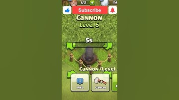 Upgrading Cannon To Max In 1 Minute || Upgrade To Max [Episode-1] ||#shorts #clashofclans #cocshorts