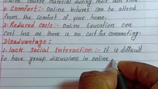 advantage and disadvantage of online education